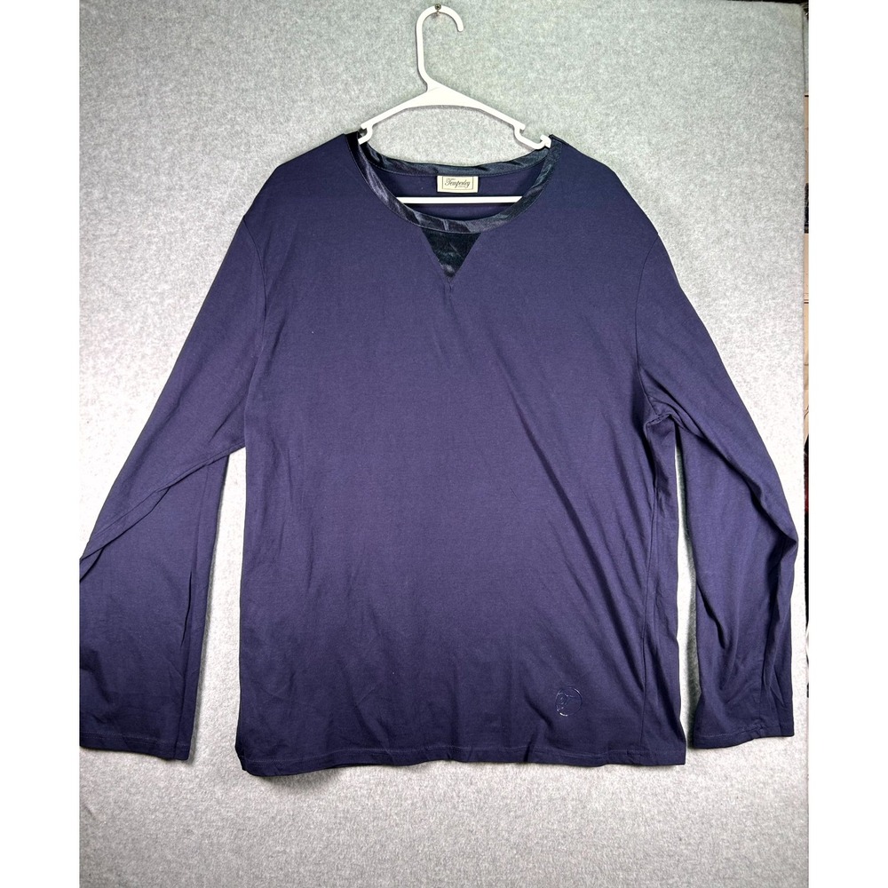 Temperley London Lounge Top Mens L Navy Blue British Airways First Class Cotton